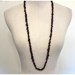 JTV NEW Garnet Chip Beaded Necklace Long Womens Tiger Eyes NWT Gift Jewelry
